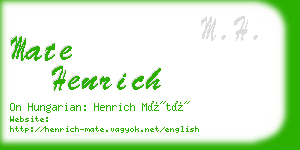 mate henrich business card